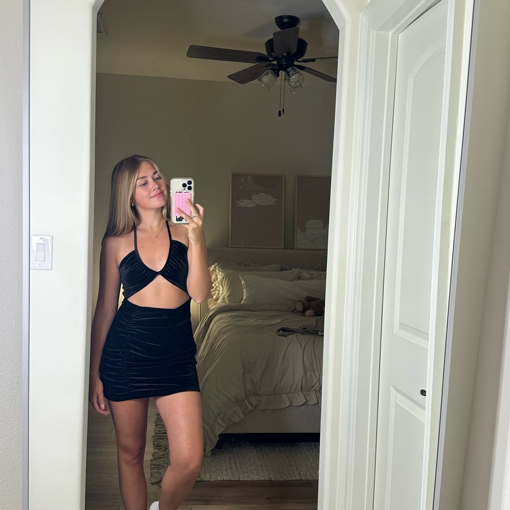 Zara Black Halter Bodycon Dress
